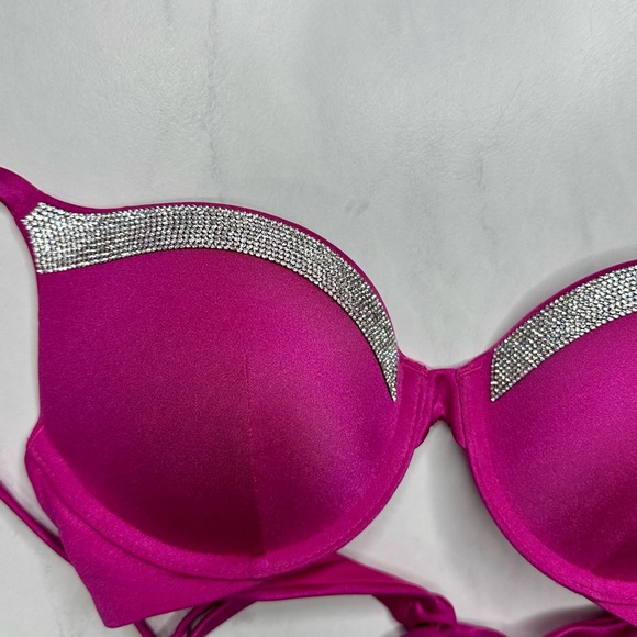 VS Very Sexy Shine Trim Push-Up Bikini Top Pink 32C - Picture 10 of 10